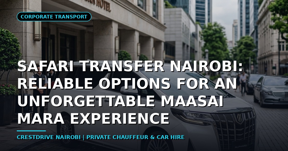 Safari Transfer Nairobi: Reliable Options for an Unforgettable Maasai Mara Experience